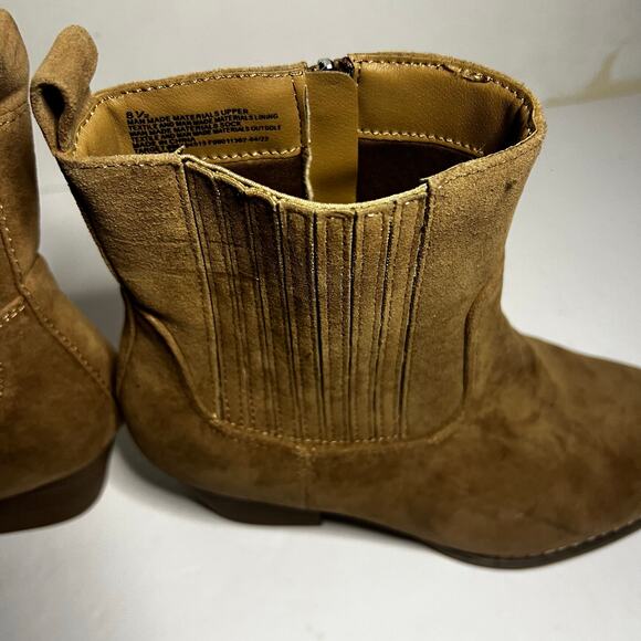 Universal Thread Women's Western Boots Tan Brown Faux Suede Leather Size 8.5 - Picture 14 of 16